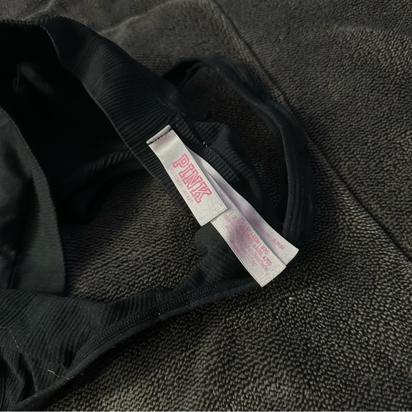 ⭐️3 For $15⭐️ PINK Victoria's Secret Black Deep V Ribbed Lightly Lined Bralette - Picture 5 of 5